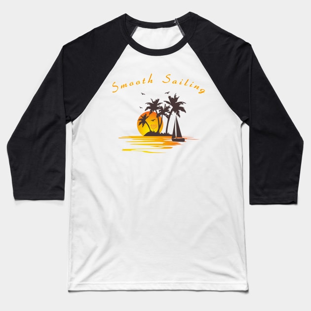 Sailing at Sunset Baseball T-Shirt by LittleLuxuriesDesigns